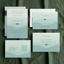 Soft green mountains wedding