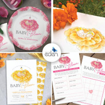 Baby in Bloom baby shower whimsy watercolor