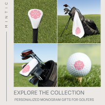 Personalized Monogram Pink Gifts for Golfers