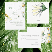 Watercolor Daisies Baby Shower Suite