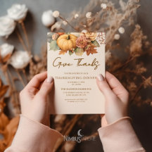 Muted Florals Thanksgiving Dinner Invitation Suite