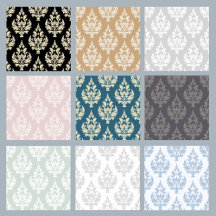 Regency Era Inspired Scroll & Leafy Damask 