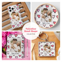Valentine Couple Custom Photo Monogram Heart Shape