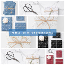 Bride and Groom Heart Charms Wrapping Paper