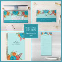 Retro Floral Office Decor Vintage Vibes