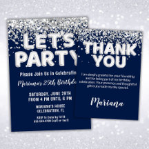 Navy Blue and Silver Kids Birthday Party Supplies