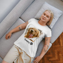 Custom Pet Photo & Name T-Shirt – Modern Typograph