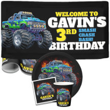 3rd Birthday Monster Truck Party Supplies