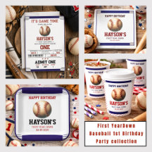 First Year Down Baseball 1st Birthday Collection