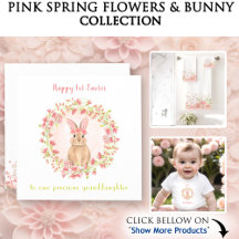 Pink Spring Flowers & Bunny