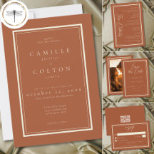 Rust Terracotta Minimalist Frame Wedding