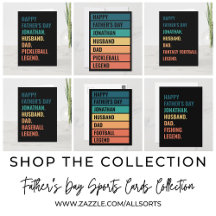 Father's Day Custom Typography Sports Cards