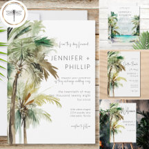 Tropical Palm Trees Modern Wedding