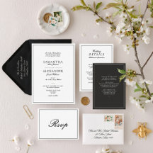 Elegant Black & White Classic Formal Wedding 