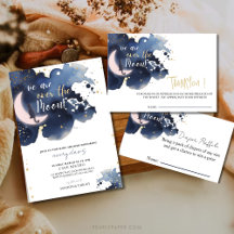 We are over the moon blue baby shower collection