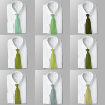 Green Solid Color Tones Necktie Collection 