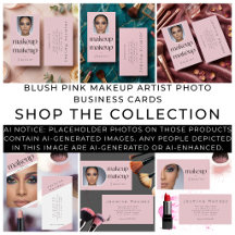 Blush Pink Makeup Artist Photo Business Cards