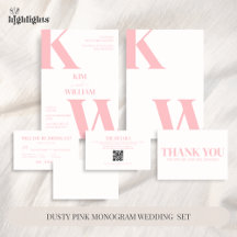 Dusty Pink Monogram Wedding Set