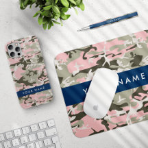 Pink and Green Camouflage Navy Blue Collection
