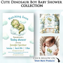 Cute Baby Dinosaur Boy Baby Shower