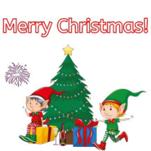 Elf's By The Christmas Tree