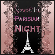 Sweet 16 Parisian Ombre Blush Pink Silver Night 