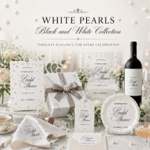 Luxury Pearl Bridal Shower Collection in Black 