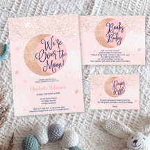 Cute over the moon baby shower