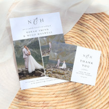 Monogram Initials QR Code All-In-One Photo Wedding