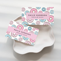 Pink and Blue Donuts Business Cards Collection