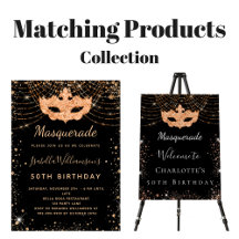 Masquerade birthday - black gold