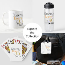 40th Birthday Cheers Beer Minimal Gifts