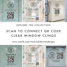 Scan to Connect QR Code Clear Window Clings