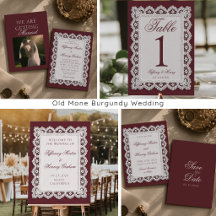 Old Money Lace Doily Burgundy Wedding