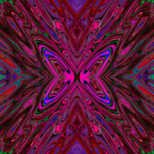 Trippy Hot Pink, Red and Blue Abstract Butterfly
