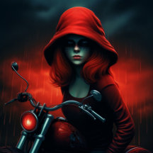 Poster Rockeuse aux chapeau rouge