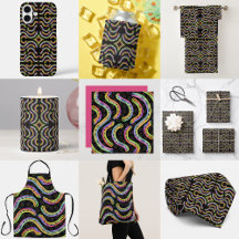 Rainbow Colored String Rope Repeating Pattern Art