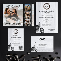 Modern Simple Motorcycle Adventure Wedding Suite