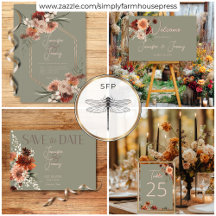 Boho Rust & Neutral Fall Floral Sage Green Wedding
