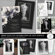 Elegant Black & White Celebration Of Life Funerals