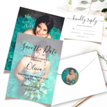 Modern Elegant Guest Books Quinceanera Invitations