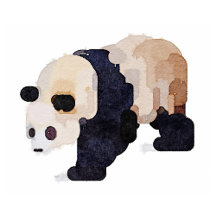 Mozayix: Ice Cream Panda Watercolor