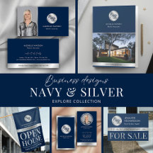 Navy Blue & Silver Corporate Real Estate Business