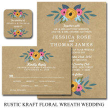 The Rustic Kraft Floral Wreath Wedding Collection