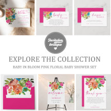 Bright Pink Baby in Bloom Baby Shower Suite