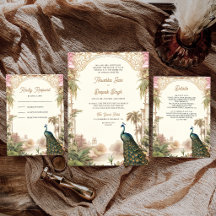 Vintage Peacock Garden Indian Wedding