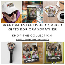 Grandpa established est. 3 photo gift grandfather