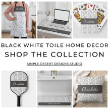 Black White Toile Floral Pattern Name Home Decor