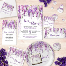 Purple Wisteria Watercolor Bridal Shower