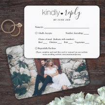 Simple Photo and Elegant Script Wedding RSVP Cards